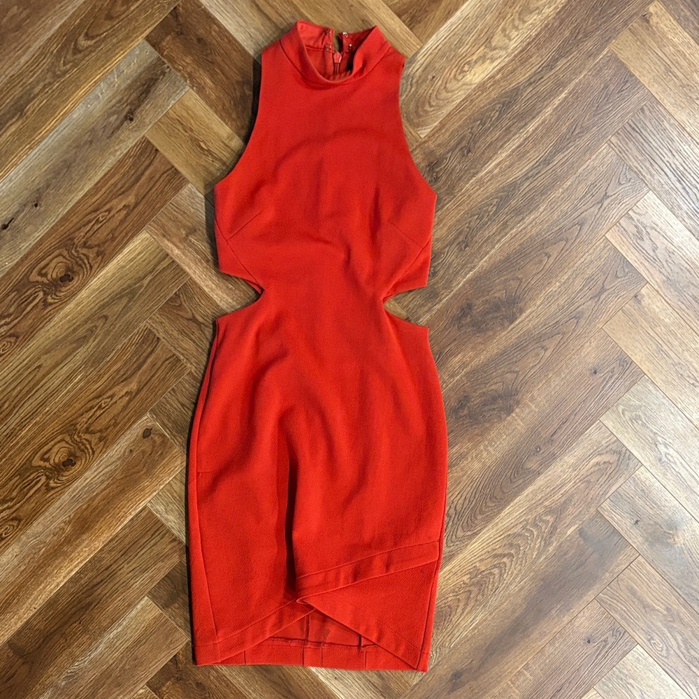 Topshop Vibrant Red Asymmetrical Dress